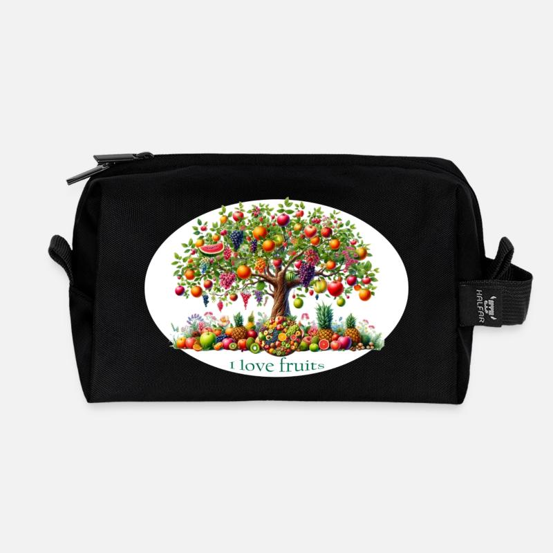 Obstbaum der Liebe - Recycelte Kulturtasche - Schwarz