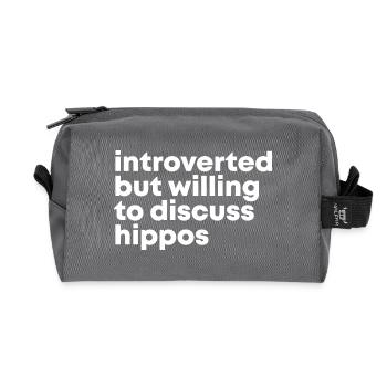 Nilpferd - Recycelte Kulturtasche - Anthrazit - Vorne