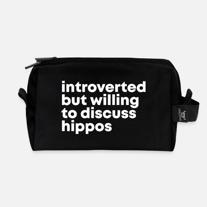 Nilpferd - Recycelte Kulturtasche - Schwarz
