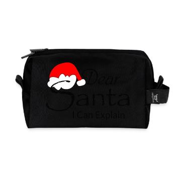 Dear Santa I Can Explain - Recycled Toiletry Zip Bag - black - Front