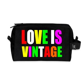 Love is vintage - Recycelte Kulturtasche - Schwarz - Vorne