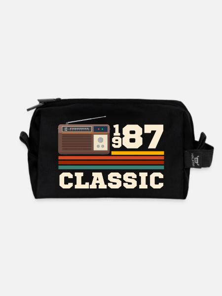 Anniversaire 1987 retro classic - Trousse de toilette en tissu recyclé - noir