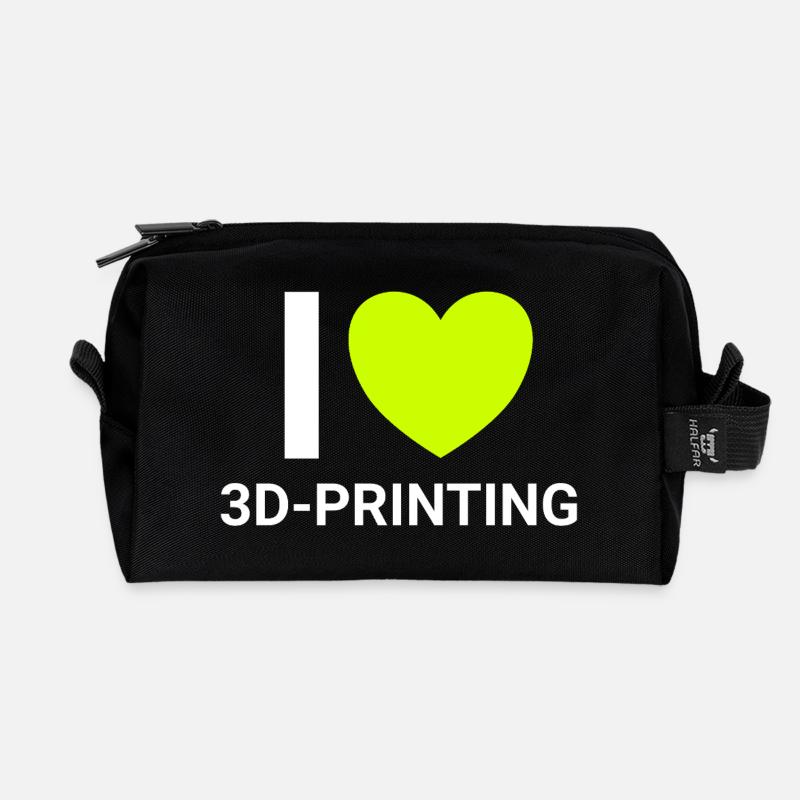i love 3dprinting - Recycelte Kulturtasche - Schwarz