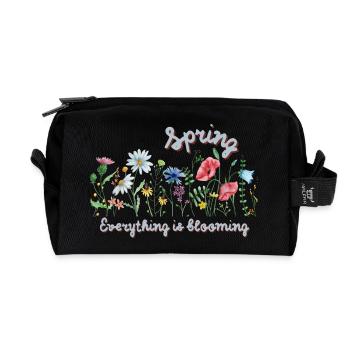 Feel the blossoming in you - Recycled Toiletry Zip Bag - black - Front