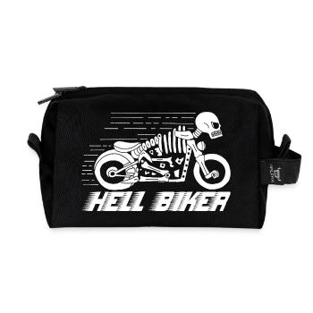 Skeleton-Biker - Recycelte Kulturtasche - Schwarz - Vorne