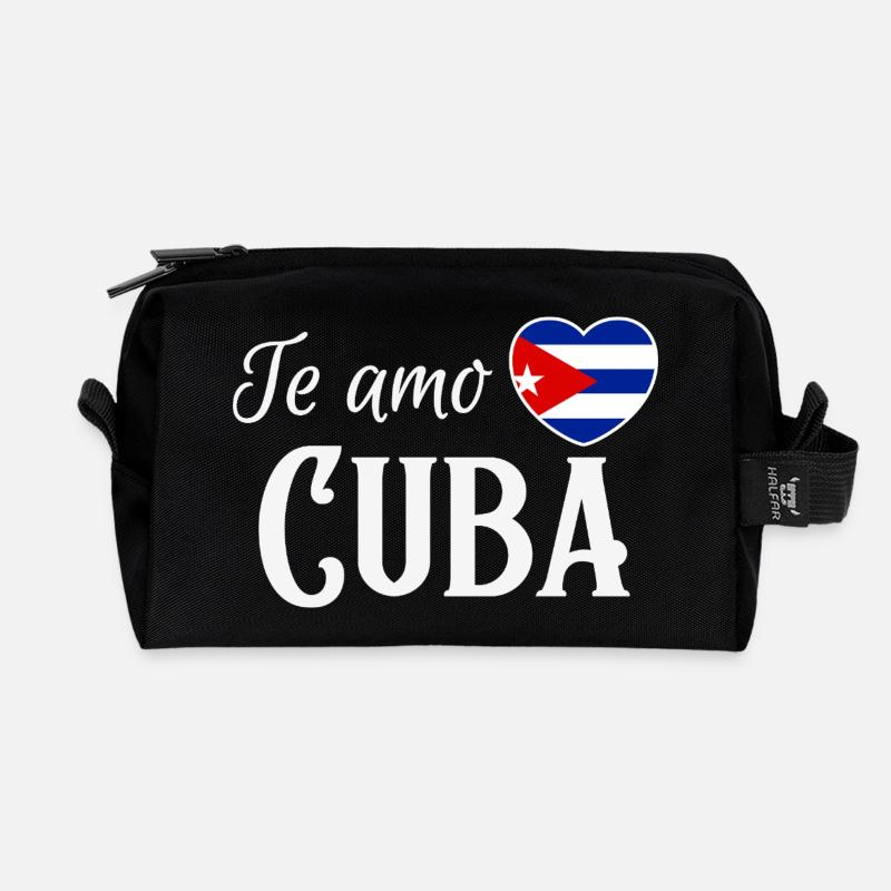 Ich liebe Kuba, made in Cuba - Recycelte Kulturtasche - Schwarz