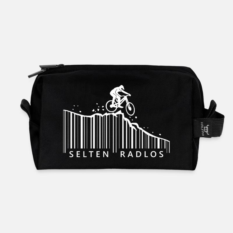 selten radlos barcode downhill fahrrad - Recycelte Kulturtasche - Schwarz