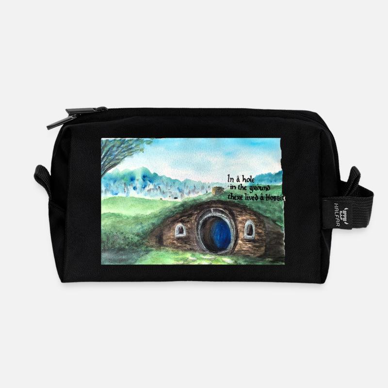 Tolkien Hole Landschaftskunst - Recycelte Kulturtasche - Schwarz