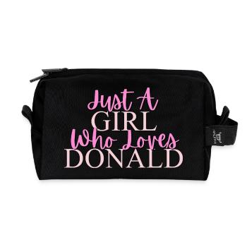 Citation motivante sur le pouvoir des filles - Trousse de toilette en tissu recyclé - noir - Devant