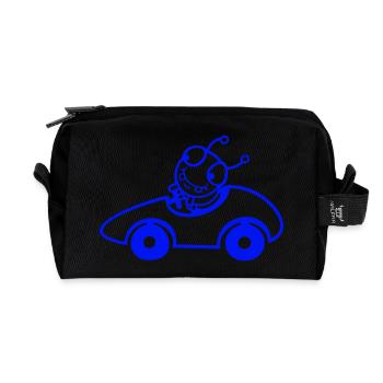 Caterpillar Worm Racing Car Racing Car Fast Driving Sports - Recycled Toiletry Zip Bag - black - Front