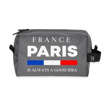 Paris, France – Toujours une bonne idée Design - Trousse de toilette en tissu recyclé - anthracite - Devant