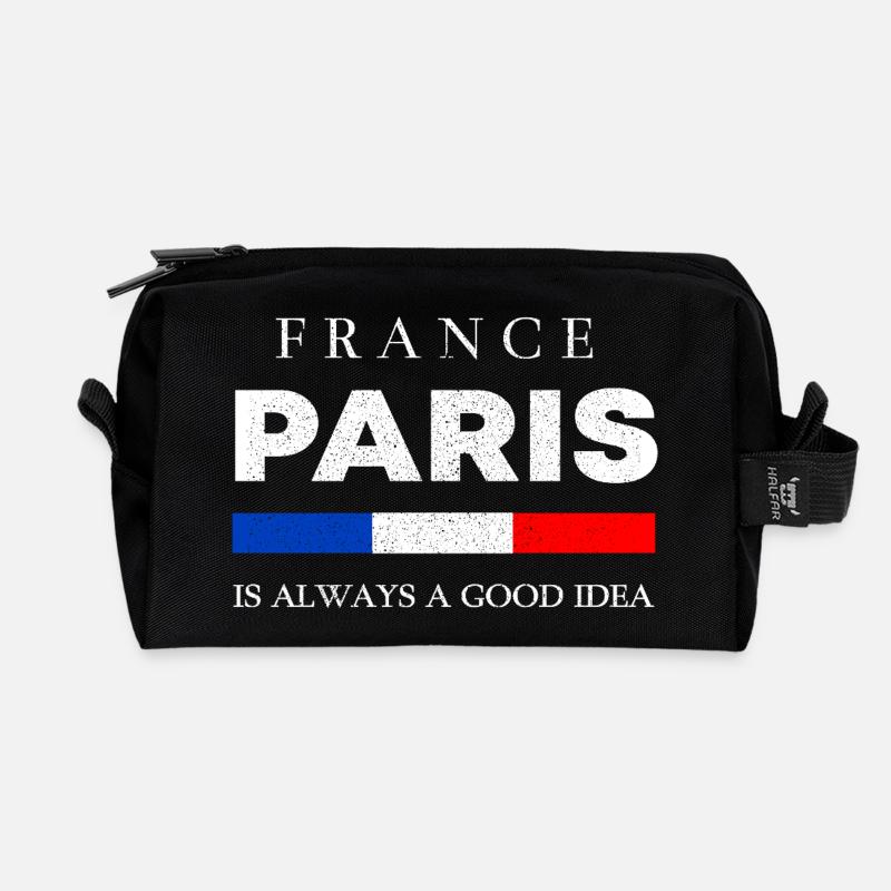 Paris France – Always a Good Idea Design - Recycelte Kulturtasche - Schwarz