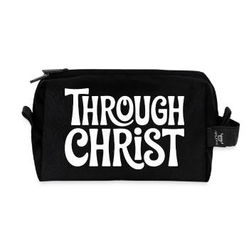 Trough Christ Jesus Christen Glaube - Recycelte Kulturtasche - Schwarz - Vorne