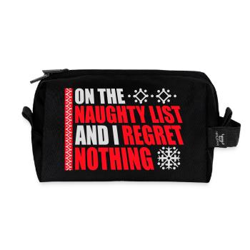 Sur la liste des vilains et ne regrette rien XMas Spruch - Trousse de toilette en tissu recyclé - noir - Devant