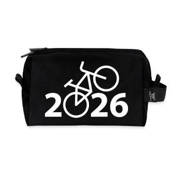Bike Tour 2026, Mountain Bike 2026, Bike 2026 - Recycled Toiletry Zip Bag - black - Front