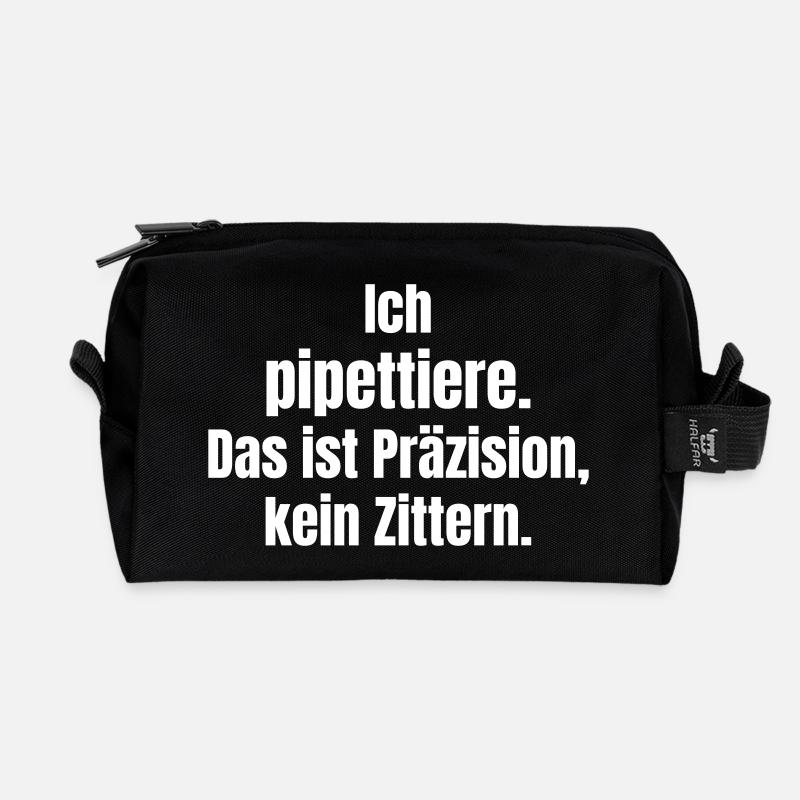 Ich pipettiere: Präzision ohne Zittern - Recycelte Kulturtasche - Schwarz