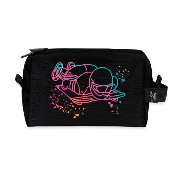 Skeleton Bobsleigh Winter Sports Sled - Recycled Toiletry Zip Bag - black - Front