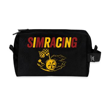 SimRacing Heatwave Emblem - Recycelte Kulturtasche - Schwarz - Vorne