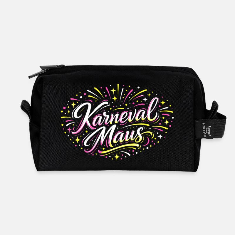 Kölner Karnevalsmaus Alaaf Lustig Fasching Geschen - Recycelte Kulturtasche - Schwarz