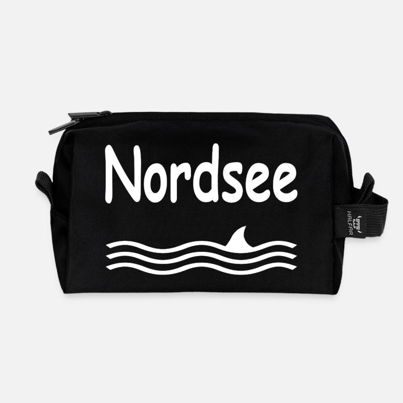 Nordsee - Recycelte Kulturtasche - Schwarz