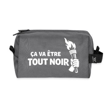 ça va etre tout noir - Trousse de toilette en tissu recyclé - anthracite - Devant