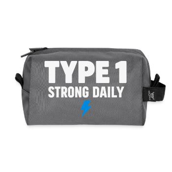 Blood Sugar Insulin Support Type One Pride - Recycled Toiletry Zip Bag - anthracite - Front