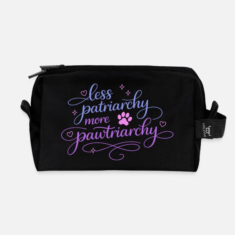 less patriarchy, more pawtriarchy - Recycelte Kulturtasche - Schwarz