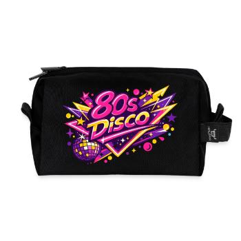 80er Disco Neon Fusion - Recycelte Kulturtasche - Schwarz - Vorne