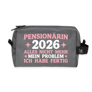 Pensionärin 2026 Rentenalter Kollegin in Rente - Recycelte Kulturtasche - Anthrazit - Vorne