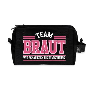 Team Braut Wir Eskalieren Crew Squad JGA Frauen - Recycelte Kulturtasche - Schwarz - Vorne