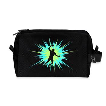 Table Tennis Table Ping Pong Ball Sports Smashing - Recycled Toiletry Zip Bag - black - Front