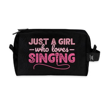 Nur ein Mädchen, das gerne Karaoke-Sängerin singt - Recycelte Kulturtasche - Schwarz - Vorne