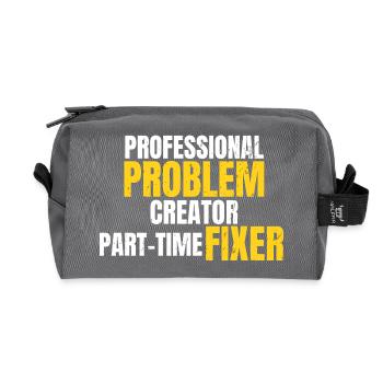 Professioneller Problem-Erfinder Lustiges Arbeitskleidungsdesign - Recycelte Kulturtasche - Anthrazit - Vorne