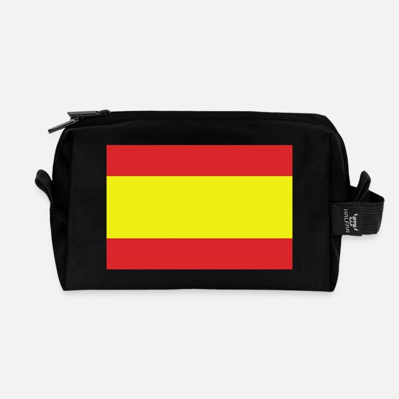 Spain - Flag - Recycled Toiletry Zip Bag - black