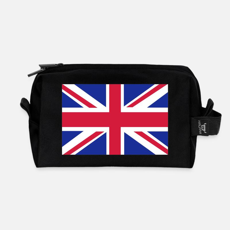 British Flag - Recycled Toiletry Zip Bag - black