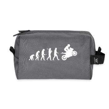 Evolution moto vélo drôle de cadeau de Noël - Trousse de toilette en tissu recyclé - anthracite - Devant