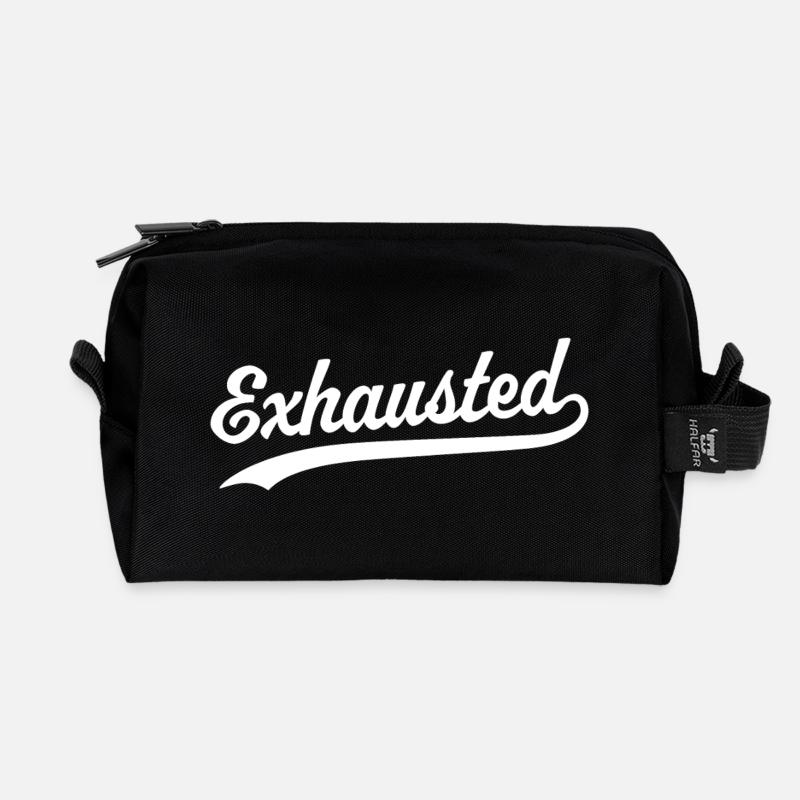 Erschöpft - Recycelte Kulturtasche - Schwarz