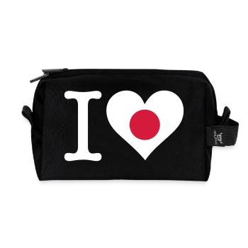 I Love Japan - Recycled Toiletry Zip Bag - black - Front