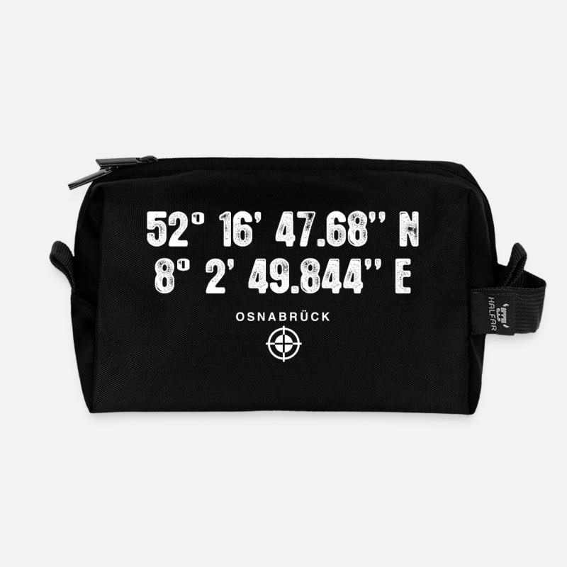 Osnabrück Geocacher Globetrotter Geschenk - Recycelte Kulturtasche - Schwarz