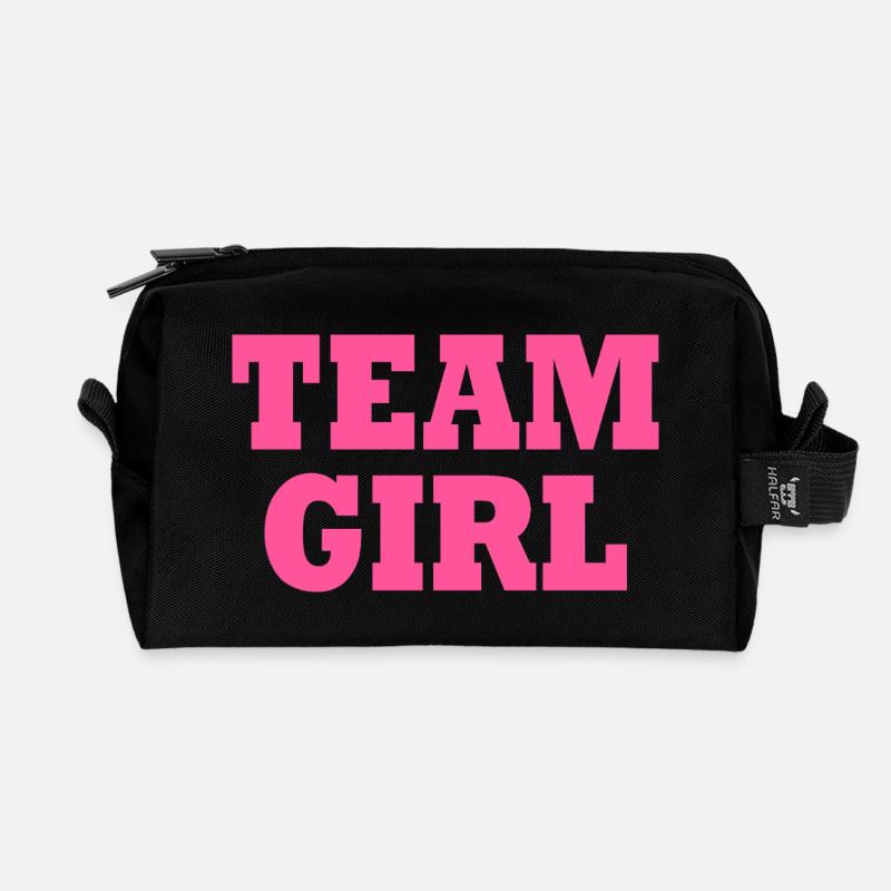 Team girl - Recycelte Kulturtasche - Schwarz
