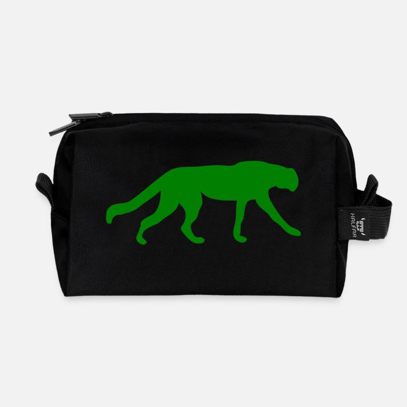 Green Tiger - Recycled Toiletry Zip Bag - black
