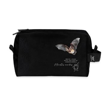 Brown Long-eared Bat - Recycled Toiletry Zip Bag - black - Front