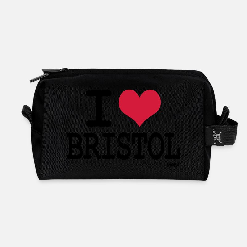 ich liebe bristol by wam - Recycelte Kulturtasche - Schwarz