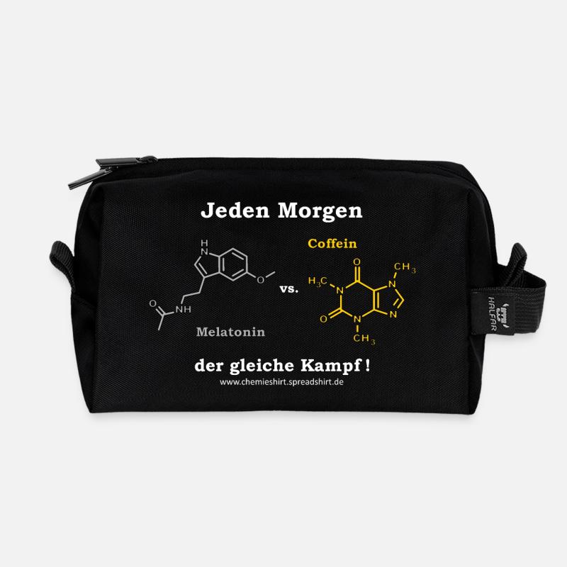melatonin_vs_coffein_2_mp - Recycelte Kulturtasche - Schwarz