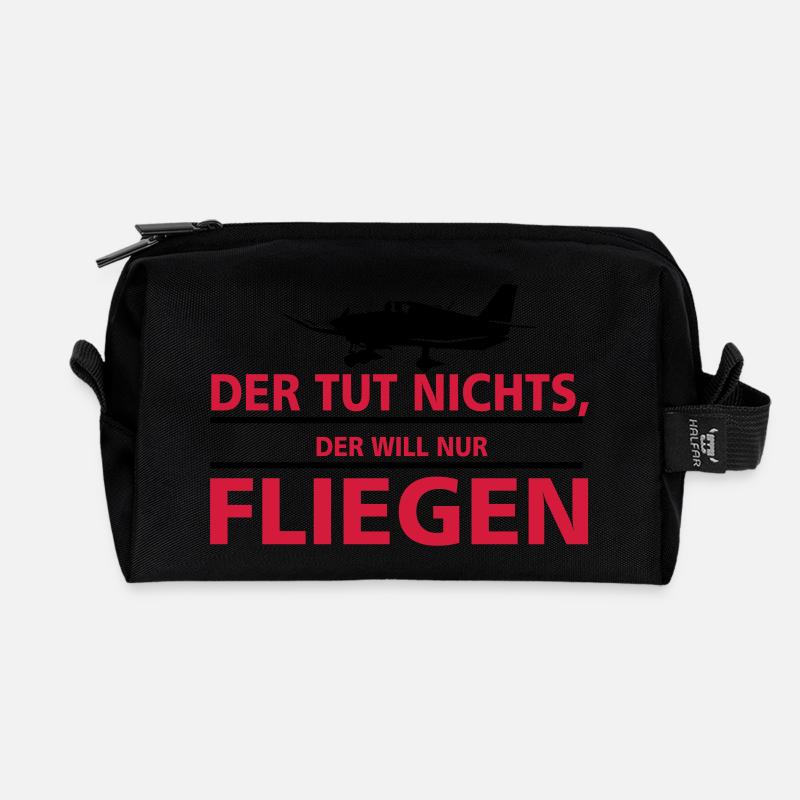 nurfliegen_robin - Recycelte Kulturtasche - Schwarz