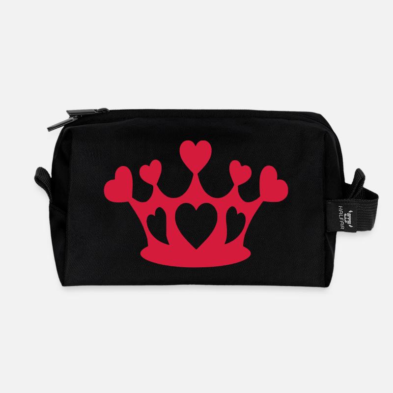 Love Heart 27 - Recycled Toiletry Zip Bag - black