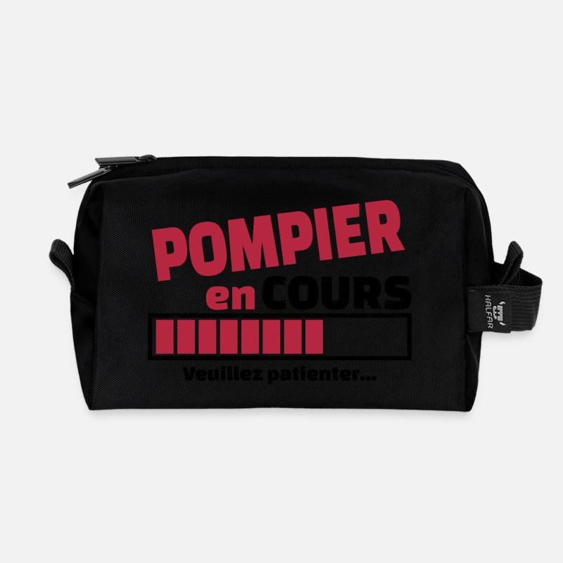 pompier en cours - Trousse de toilette en tissu recyclé - noir