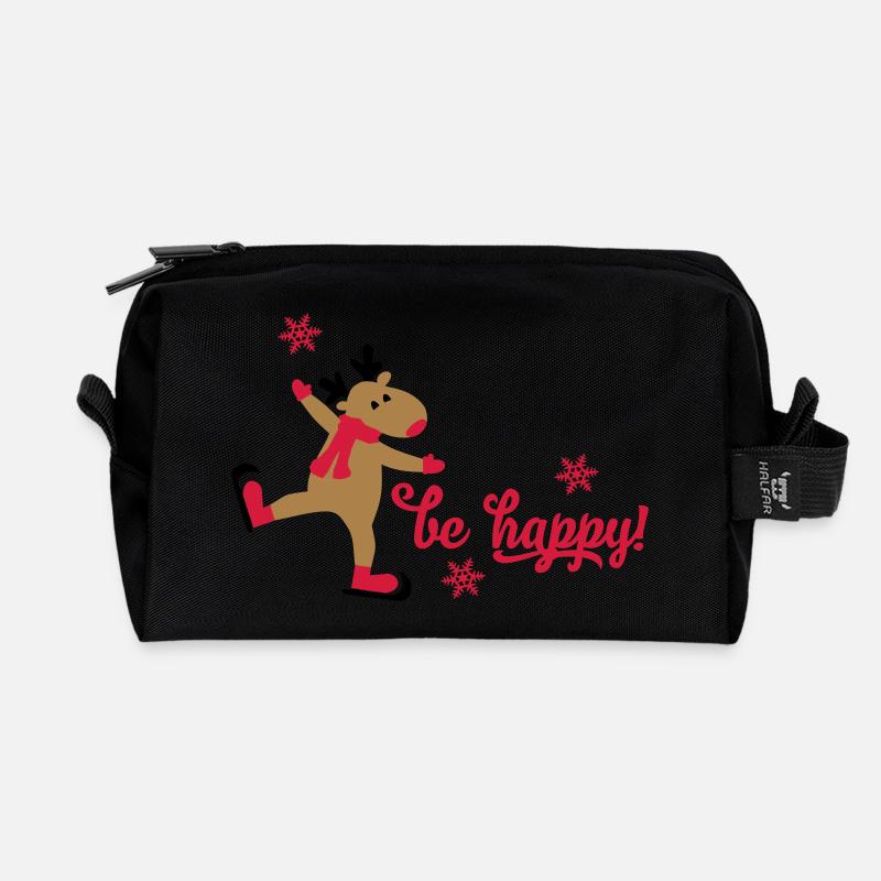 Weihnachten - Recycelte Kulturtasche - Schwarz