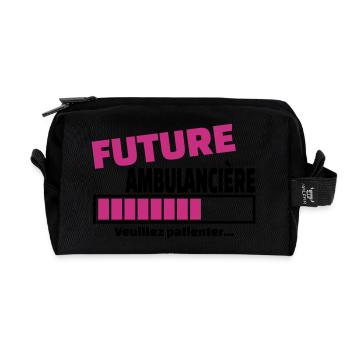 future ambulancière - Trousse de toilette en tissu recyclé - noir - Devant