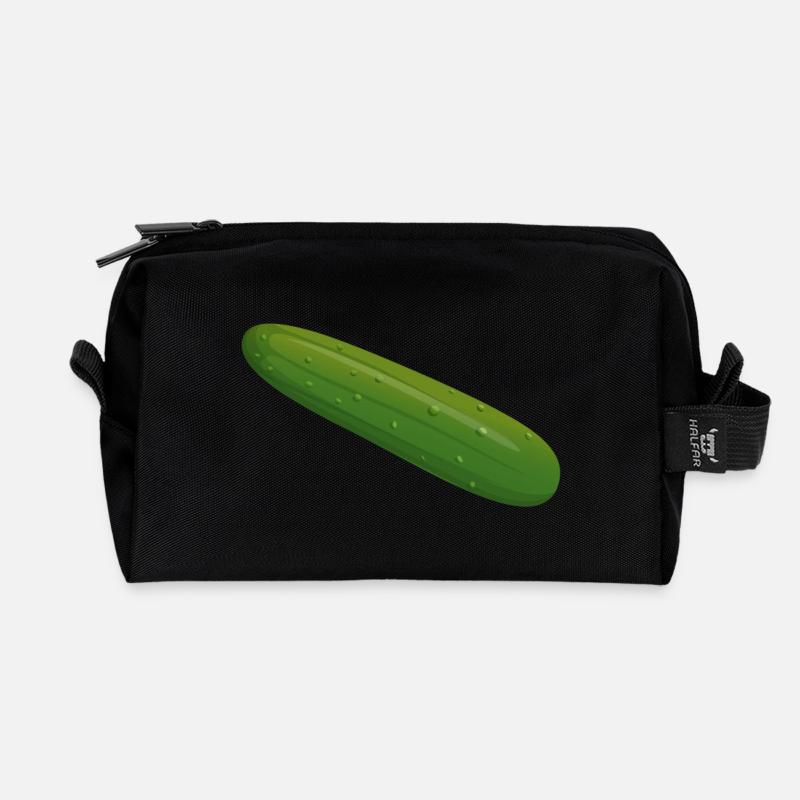 Gurke - Recycelte Kulturtasche - Schwarz